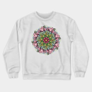 Painted Folkloristic floral pattern Crewneck Sweatshirt